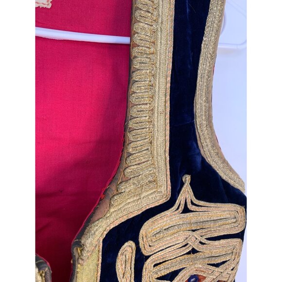 Antique Islamoic Ottoman Vest Handmade Blue Velvet Gold Pakistan RX10643 - Picture 3 of 6